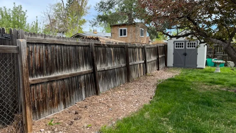 Failing fence line before replacement